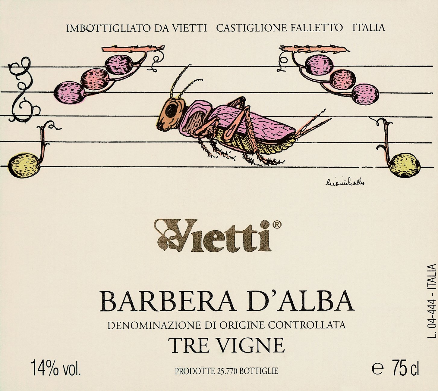 维埃蒂特雷维涅阿尔巴巴贝拉干红Vietti Barbera d'Alba Tre Vigne