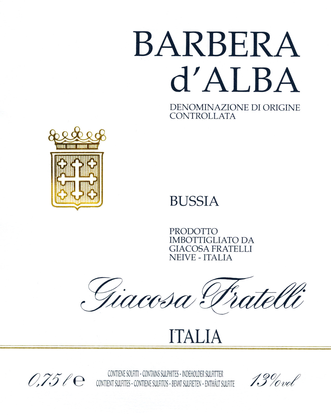 贾科萨巴斯亚阿尔巴巴贝拉干红Fratelli Giacosa Bussia Barbera d'Alba