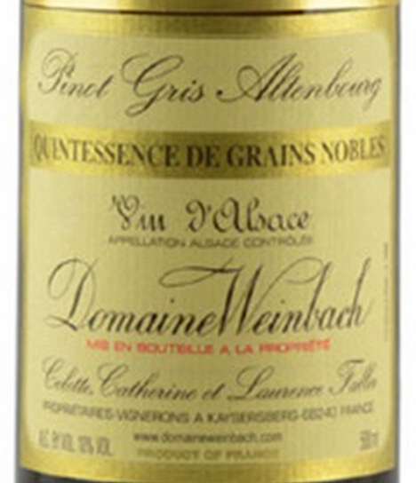 温巴赫酒庄托卡伊灰皮诺浓粹贵腐甜白domaine weinbach tokay pinot gris quintessence de grains nobles