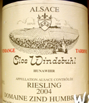 辛特-鸿布列什酒庄温德斯布尔庄园雷司令晚收半干白Domaine Zind-Humbrecht riesling clos windsbuhl vendange tardive