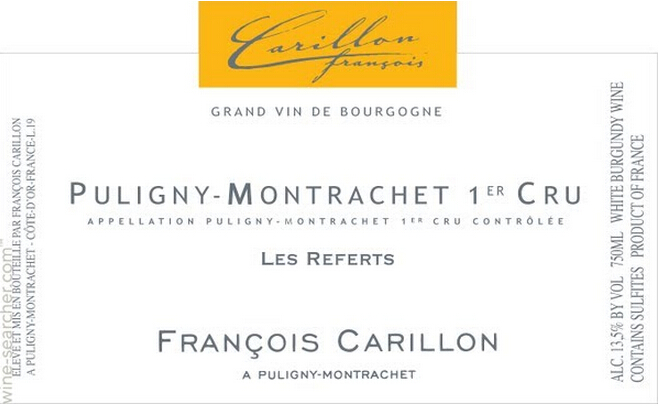 加莲浓普里尼-蒙哈榭一级园利福特干白Francois Carillon Les Referts Puligny-Montrachet Premier Cru