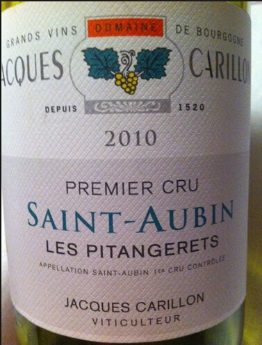 加莲浓圣欧班一级园皮塔吉勒特干白Francois Carillon Les Pitangerets Saint-Aubin Premier Cru