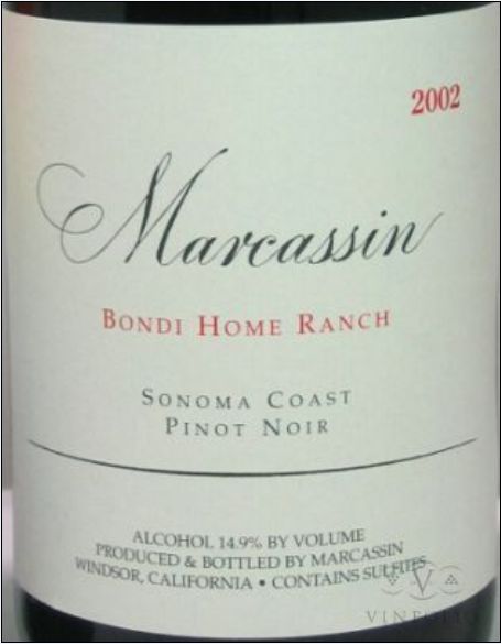 玛尔卡森邦代家乡园黑皮诺干红Marcassin Bondi Home Ranch Pinot Noir