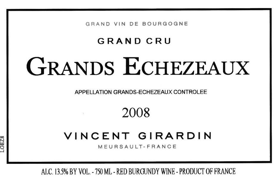 乔丹艾彻苏特级园干红Domaine Vincent Girardin Grands-Echezeaux Grand Cru
