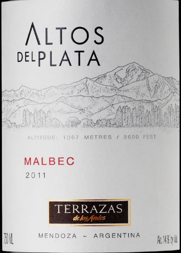 安第斯台阶普拉塔高原马尔贝克干红 Terrazas de los Andes Altos Del Plata Malbec 