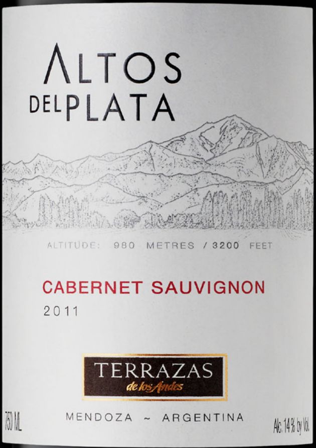 安第斯台阶普拉塔高原赤霞珠干红 Terrazas de los Andes Altos Del Plata Cabernet Sauvignon 