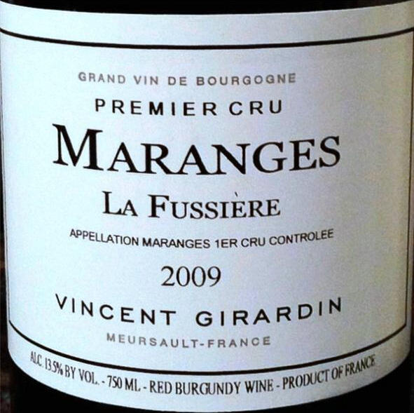 乔丹富士乐一级园干红Domaine Vincent Girardin La Fussiere Premier Cru