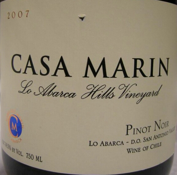 卡萨玛丽阿巴卡山园黑皮诺干红Vina Casa Marin Lo Abarca Hills Pinot Noir