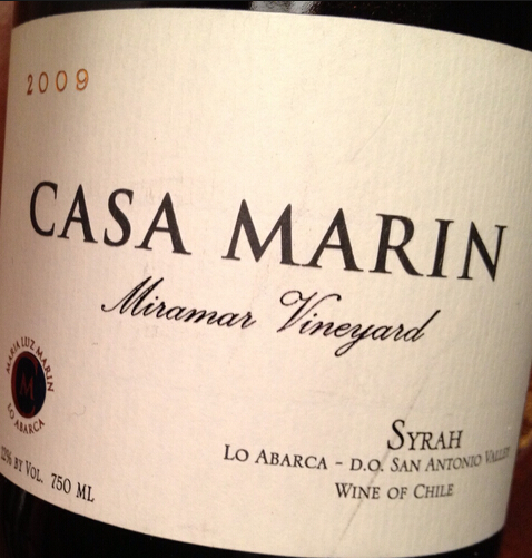 卡萨玛丽米拉玛园西拉干红Vina Casa Marin Miramar Vineyard Syrah