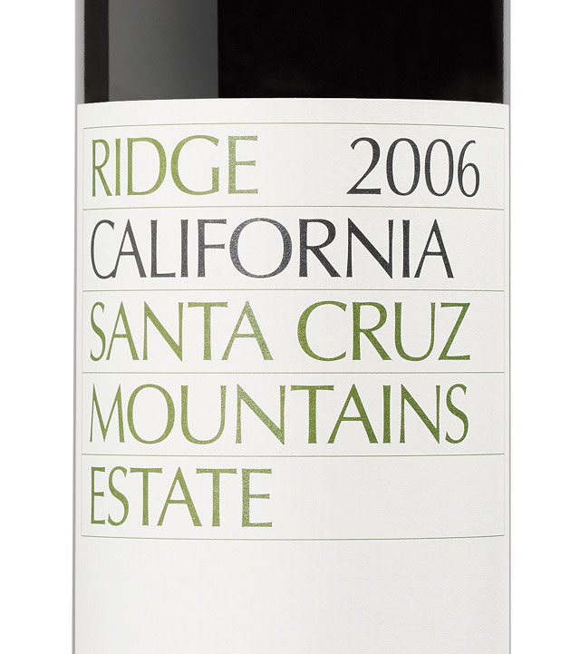 山脊庄园圣克鲁兹山干红Ridge Santa Cruz Mountains Estate