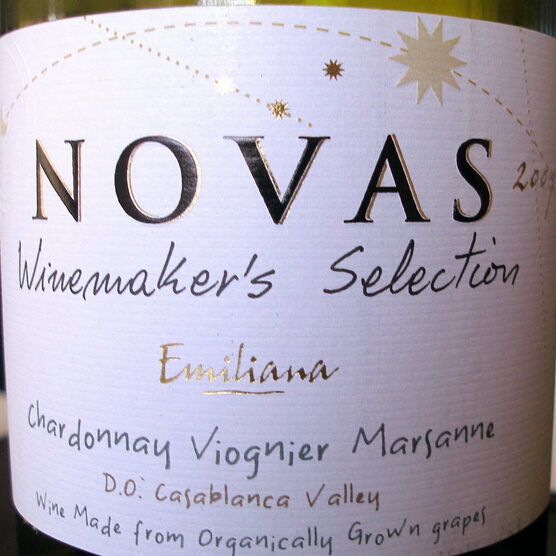 埃米利亚纳诺瓦酿酒师精选霞多丽维欧尼玛珊干白Emiliana Novas Winemaker's Selection Chardonnay Viognier Marsanne