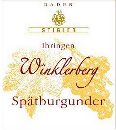 施蒂格勒依瑞恩温克乐堡黑皮诺迟摘干红Weingut Stigler Ihringen Winklerberg Spatburgunder Spatlese trocken