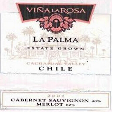 罗莎澎马梅洛赤霞珠桃红Vina La Rosa La Palma Estate Grown Merlot Cabernet Sauvignon Rose