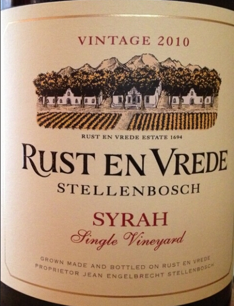 瑞斯德路单一园西拉干红Rust en Vrede Single Vineyard Syrah