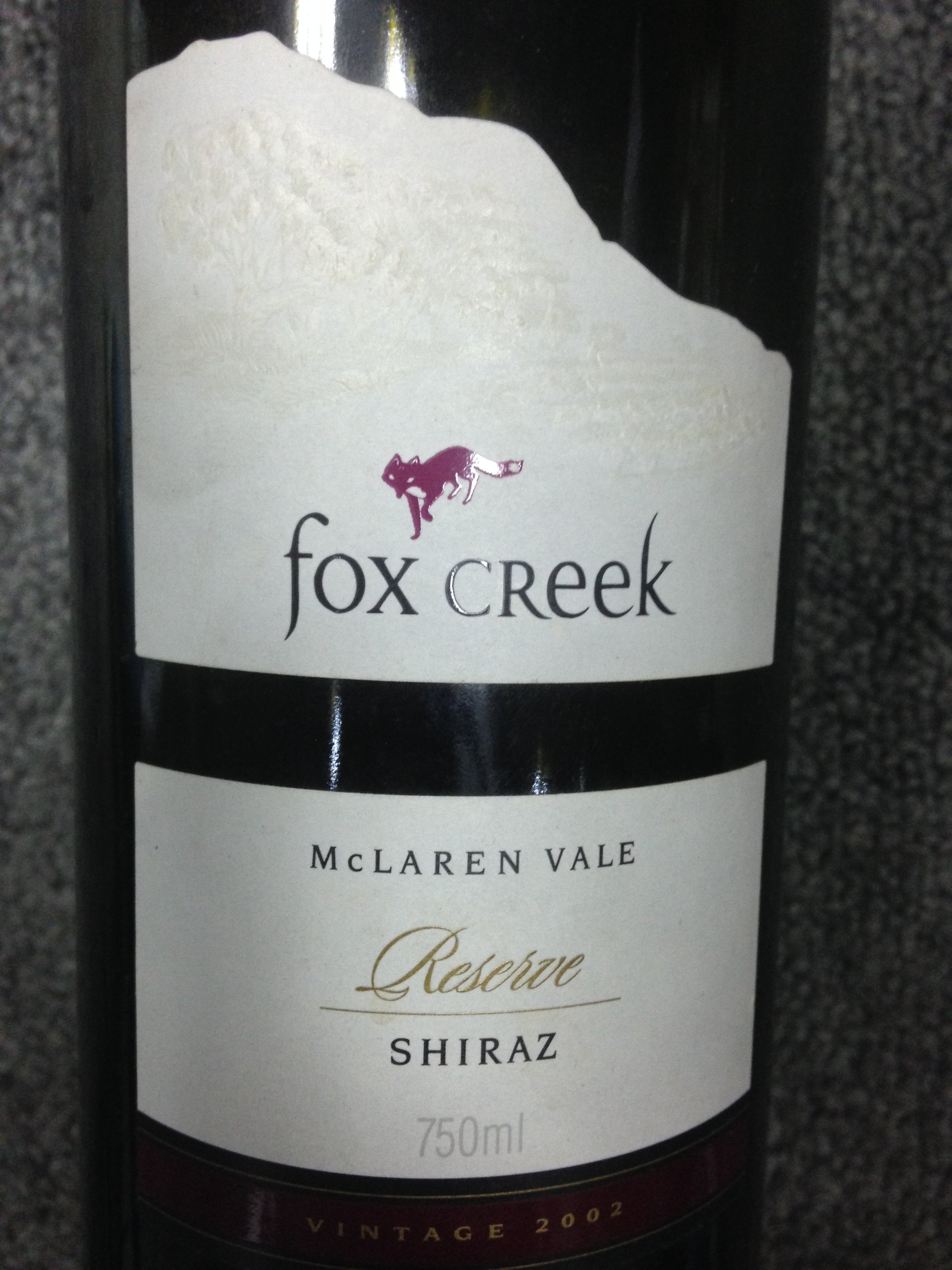 狐狸湾庄园珍藏干红Fox Creek reserve Shiraz