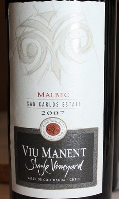 威玛卡罗单一园马尔贝克干红Viu Manent Single Vineyard San Carlos Estate Malbec