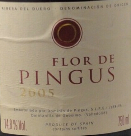 平古斯副牌干红Dominio de Pingus Flor de Pingus