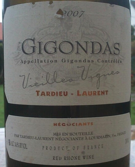 泰德罗弘吉恭达斯老藤干红Tardieu-Laurent Gigondas Vieilles Vignes