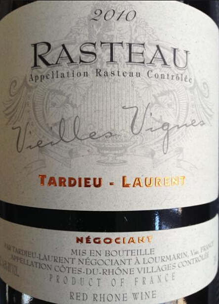 泰德罗弘拉斯多老藤干红Tardieu-Laurent Rasteau Vieilles Vignes