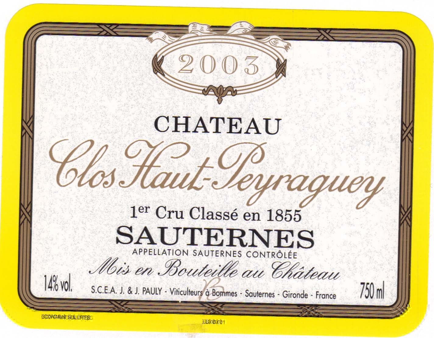 奥派瑞酒庄贵腐甜白Chateau Clos Haut-Peyraguey