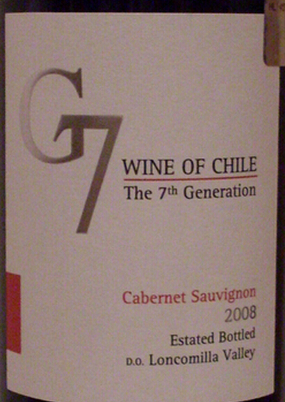 卡塔维嘉吉七赤霞珠干红Carta Vieja G7 Cabernet Sauvignon 