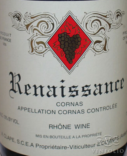 玉旒庄园复兴康那士干红Domaine Auguste Clape Renaissance Cornas