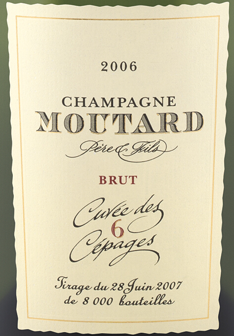 牡丹特制年份香槟Moutard Champagne Brut Cuvee 6 Cepages