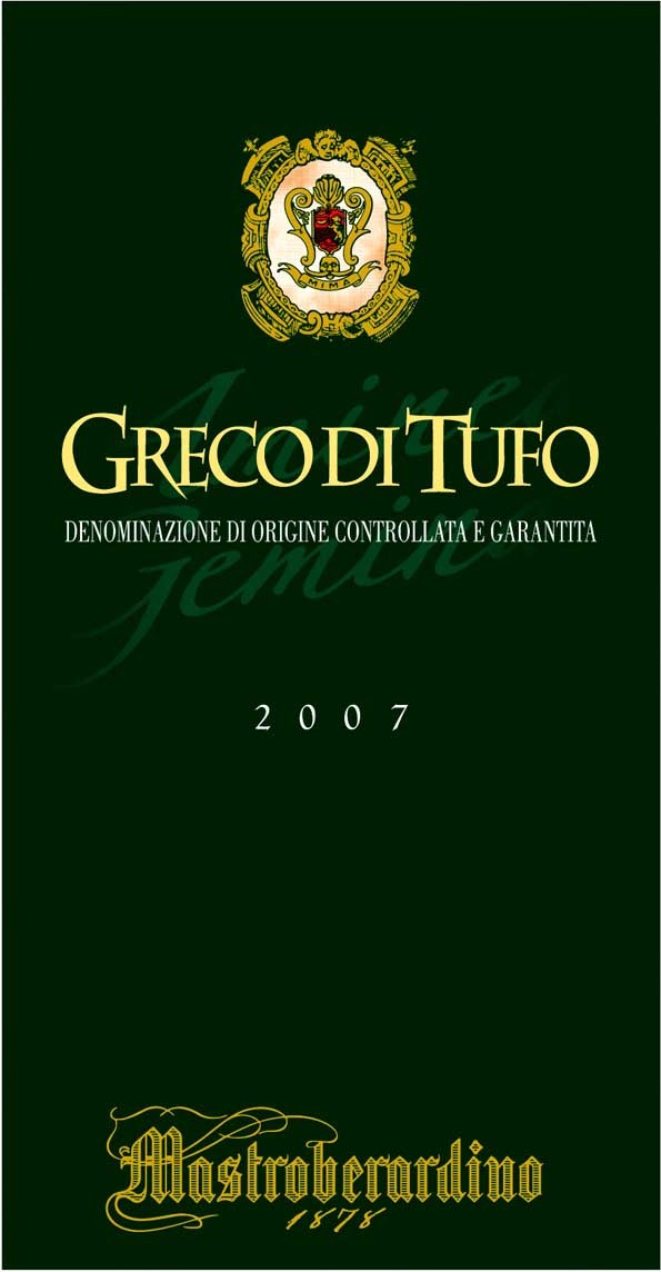 马斯特巴迪洛格莱科干白Mastroberardino Greco di Tufo 