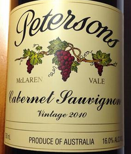 彼得森赤霞珠干红Petersons Cabernet Sauvignon