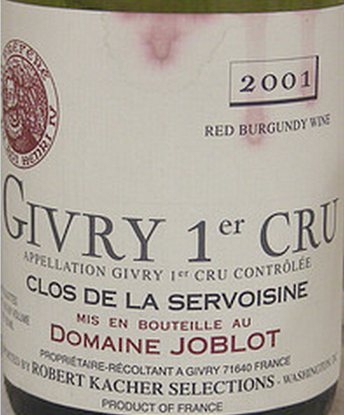 杰布罗庄园吉弗里索森一级干红Domaine Joblot Givry 1er Cru Clos de La Servoisine Rouge