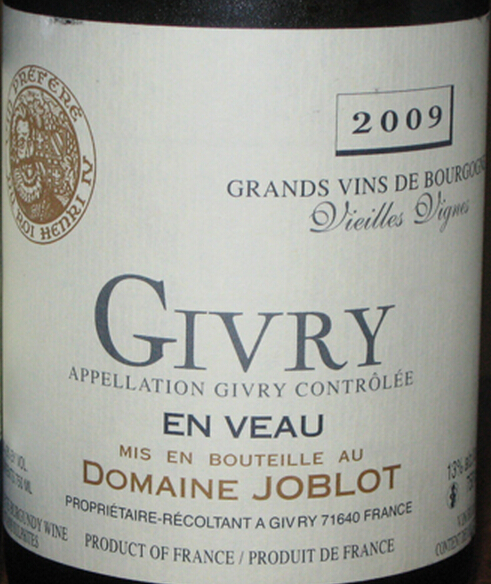 杰布罗庄园安沃克斯老藤干白Domaine Joblot Givry En Veau Vieilles Vignes Blanc