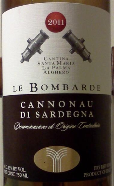 圣玛丽娅发射干红Cantina Santa Maria La Palma Le Bombarde Cannonau di Sardegna