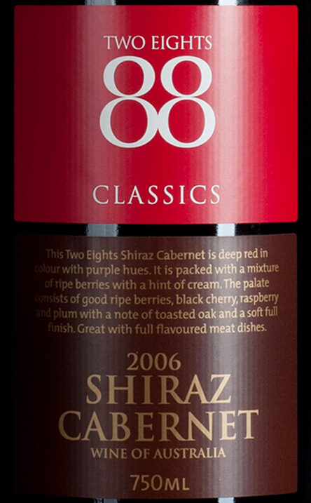 88 经典西拉-赤霞珠干红Two Eights Classics Shiraz Cabernet