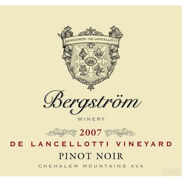 伯格斯多姆兰彻罗蒂园黑皮诺干红Bergstrom Wines de Lancellotti Vineyard Pinot Noir