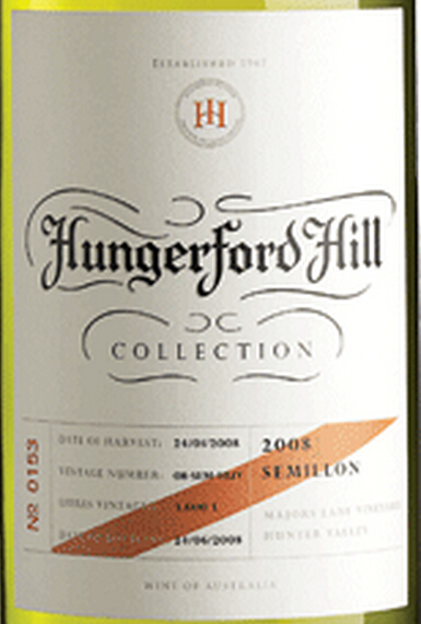 恒福山收藏赛美容干白Hungerford Hill Collection Semillon