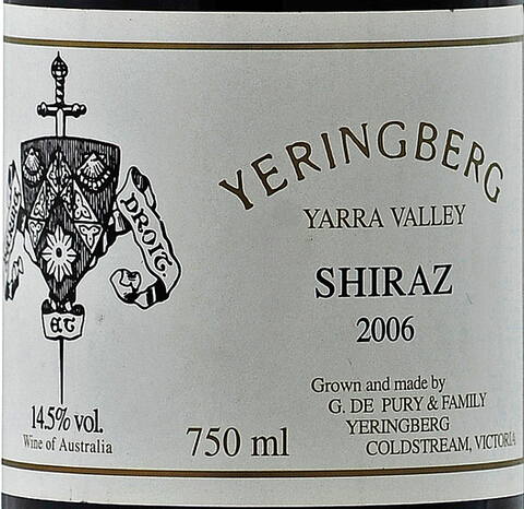 雅伦堡庄园西拉干红Yeringberg Shiraz