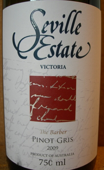 塞维尔巴伯灰皮诺干白Seville Estate The Barber Pinot Gris