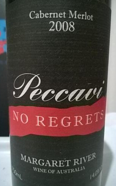 忏悔酒堡无悔赤霞珠-梅洛干红Peccavi No Regrets Cabernet-Merlot