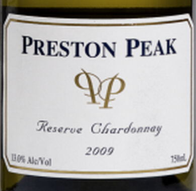 普雷斯顿峰珍藏霞多丽干白Preston Peak Reserve Chardonnay