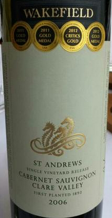 威克菲尔德安德鲁赤霞珠干红Wakefield St. Andrews Cabernet Sauvignon