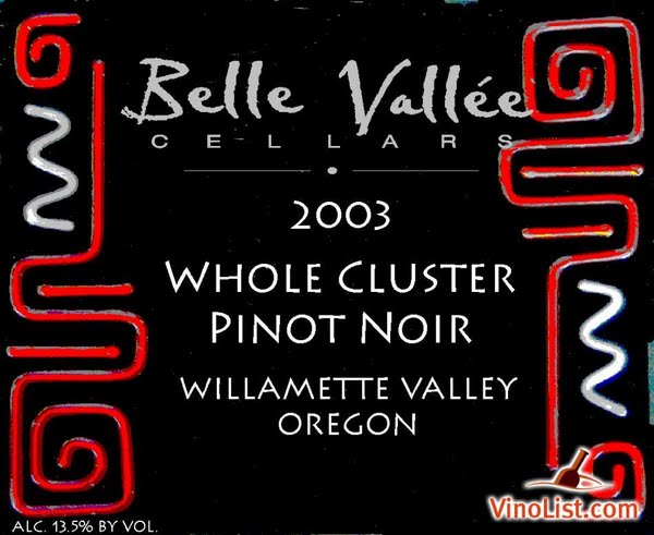 Belle Vallee Cellars Whole Cluster Pinot Noir