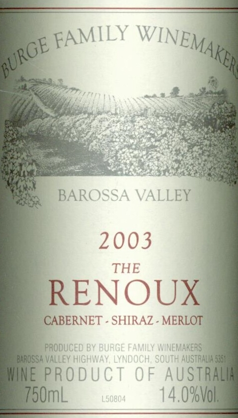 伯格家族雷诺西拉-梅洛-赤霞珠干红Burge Family Winemakers The Renoux Shiraz - Merlot - Cabernet