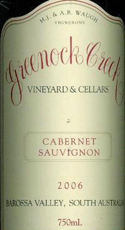 格林诺克赤霞珠干红Greenock Creek Cabernet Sauvignon