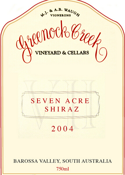 格林诺克七英亩西拉干红Greenock Creek Seven Acre Shiraz