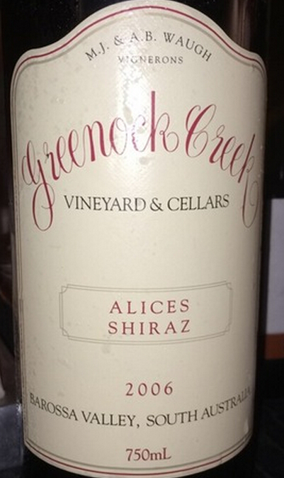 格林诺克爱丽丝西拉干红Greenock Creek Alices Shiraz