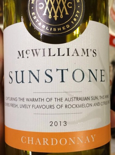 麦克威廉太阳石霞多丽干白McWilliam's Sunstone Chardonnay