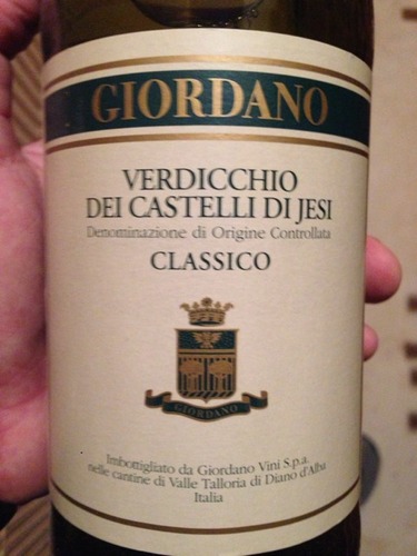 乔丹诺卡斯泰利杰西维蒂奇诺干白Giordano Verdicchio Dei Castelli Di Jesi CLASSICO