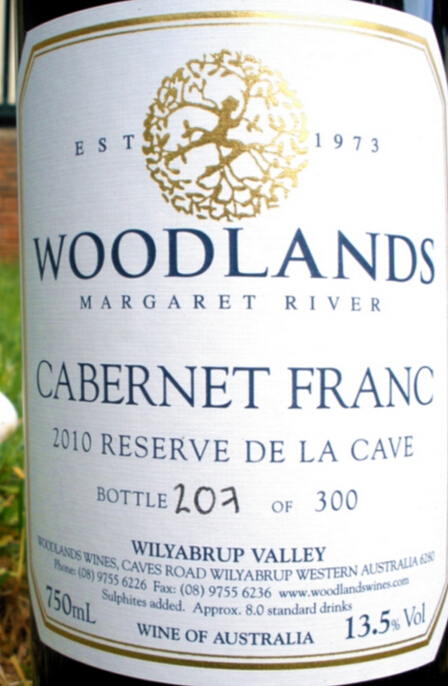 伍德兰斯山洞系列品丽珠珍藏干红Woodlands de la Cave Reserve Cabernet Franc