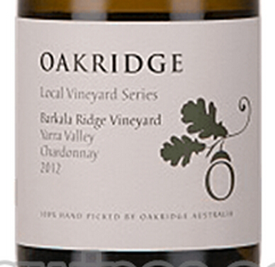 橡木岭本土园系列巴卡拉山脊园霞多丽干白Oakridge Local Vineyard Series Barkala Ridge Chardonnay