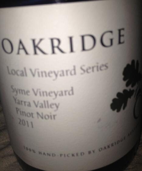橡木岭本土园系列西梅园黑皮诺干红Oakridge Local Vineyard Series Syme on Yarra Vineyard Pinot Noir